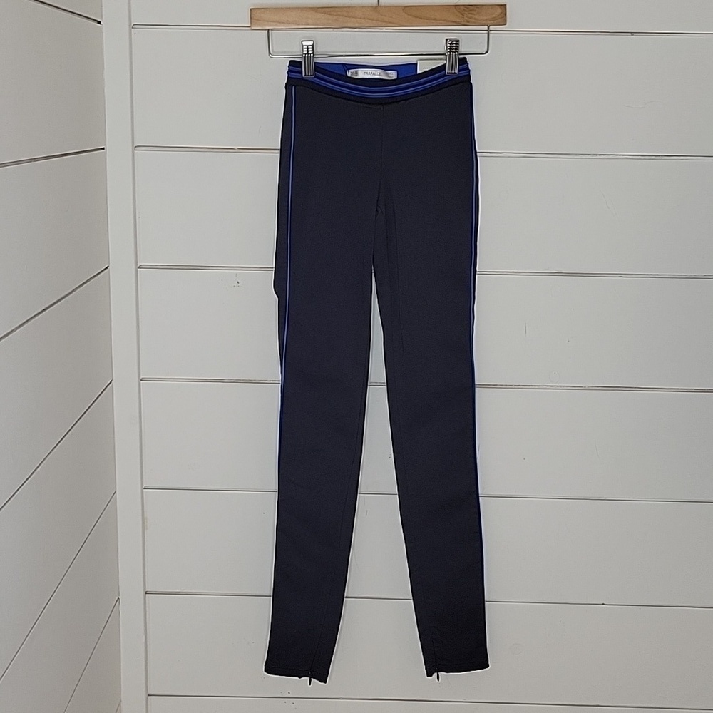 NWT ZARA xs navy blue with light blue performance jegging leggings